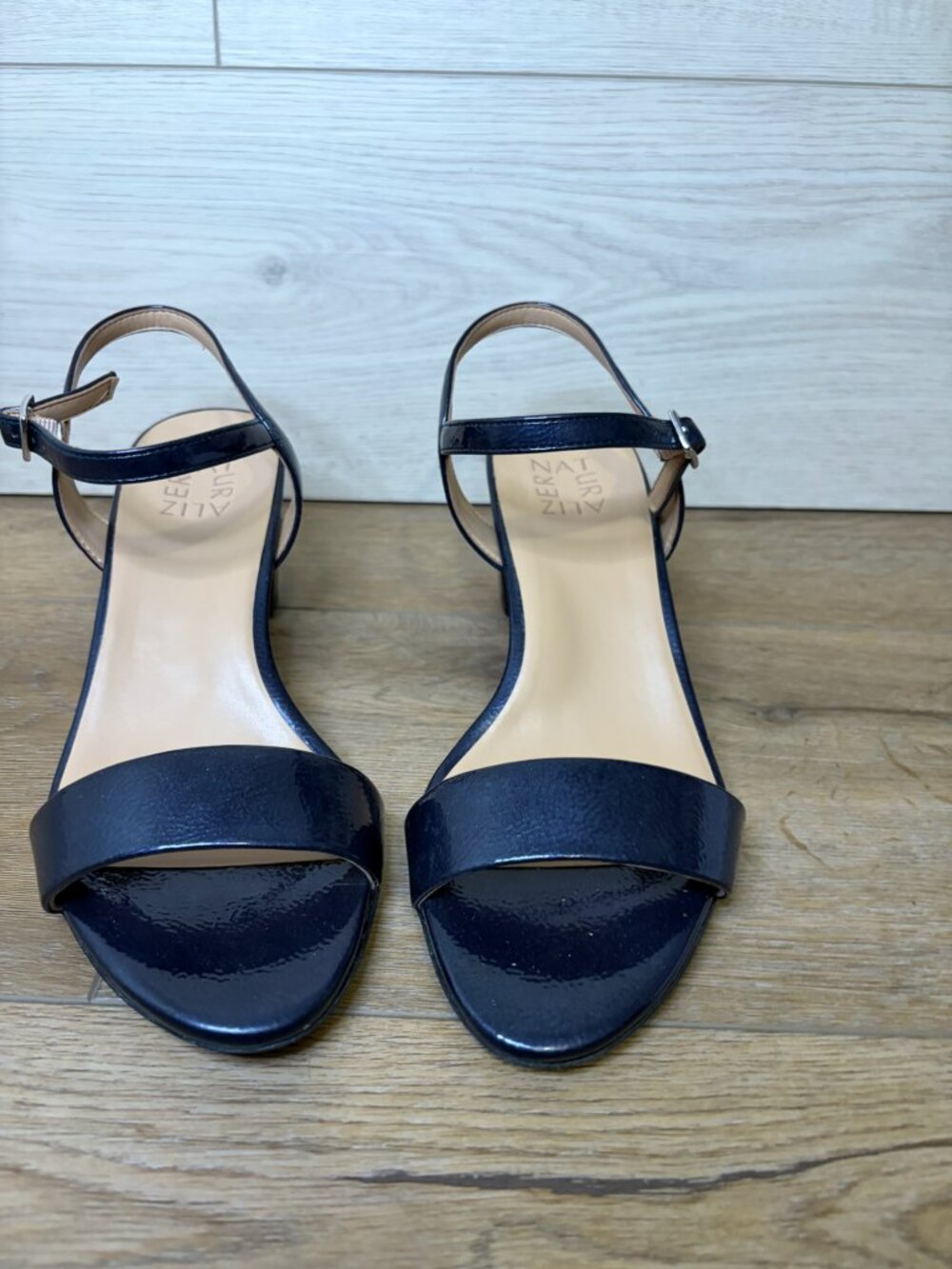 Naturalizer Bristol Ankle-Strap Open-Toe Block Heels Midnight Blue 7